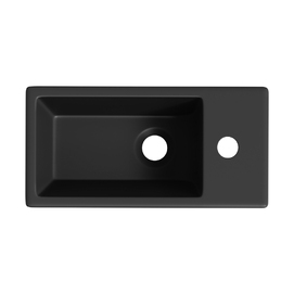 Фото Маленькая раковина для туалета Lavinia Boho Bathroom Sink 40х20 33311024 подвесная, из фарфора, прямоугольная, черная матовая