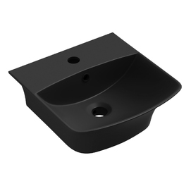 Фото Маленькая раковина для туалета Lavinia Boho Bathroom Sink 35х36 33311078 подвесная, из фарфора, прямоугольная, черная матовая