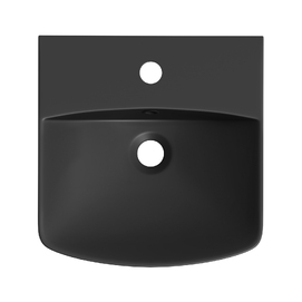Фото Маленькая раковина для туалета Lavinia Boho Bathroom Sink 35х36 33311078 подвесная, из фарфора, прямоугольная, черная матовая
