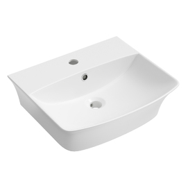 Фото Маленькая раковина для туалета Lavinia Boho Bathroom Sink 45х40 33311079 подвесная, из фарфора, прямоугольная, белая глянцевая