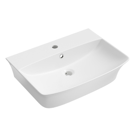 Фото Маленькая раковина для туалета Lavinia Boho Bathroom Sink 55х42 33311081 подвесная, из фарфора, прямоугольная, белая глянцевая