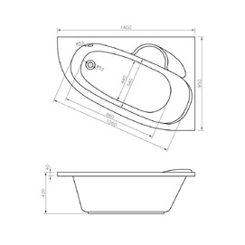 Фото Акриловая ванна Lavinia Boho Bell Pro 140х95 3702140L левая, белая