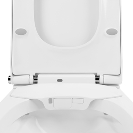 Фото Умный подвесной унитаз с функцией биде Lavinia Boho Smart V-Clean 3359101R безободковый, сиденье микролифт с подогревом, белый глянцевый