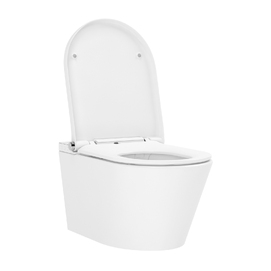 Фото Умный подвесной унитаз с функцией биде Lavinia Boho Smart V-Clean 3359102R безободковый, сиденье микролифт с подогревом, белый глянцевый