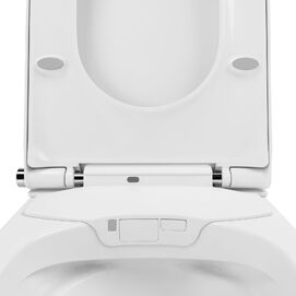 Фото Умный подвесной унитаз с функцией биде Lavinia Boho Smart V-Clean 3359102R безободковый, сиденье микролифт с подогревом, белый глянцевый