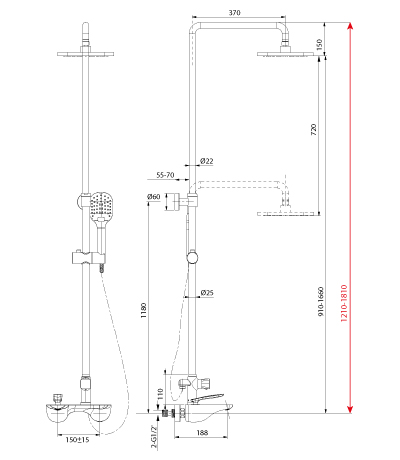 Душевая стойка LeMark Bellario LM6862C хром - фото 2