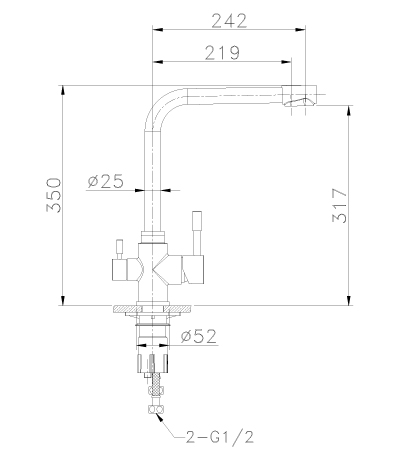 Смеситель для кухни LeMark Expert LM5060S матовый хром - фото 2