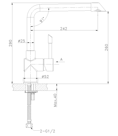 Смеситель для кухни LeMark Expert LM5074S матовый хром - фото 2