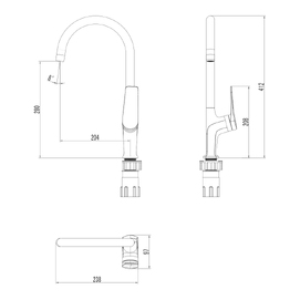Фото Смеситель для кухни LeMark Bronx LM3705BL черный
