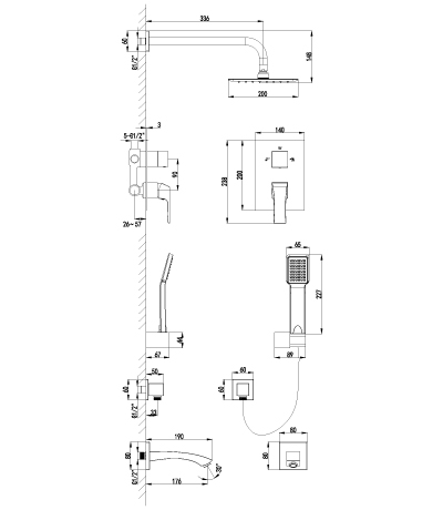 Встраиваемая душевая система LeMark Unit LM4522C хром - фото 2