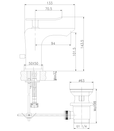 Смеситель для раковины LeMark LM5806CW хром - фото 2