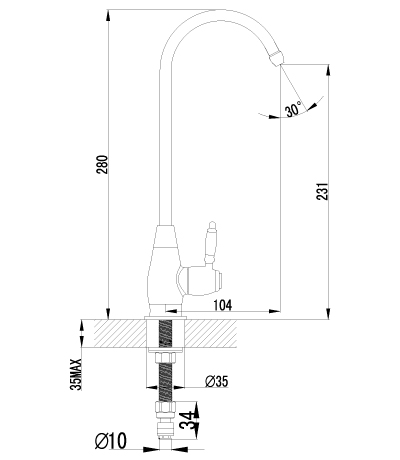 Кран для кухни LeMark Villa LM4840B бронза - фото 2