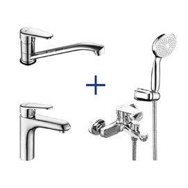 Набор смесителей для ванной и кухни LeMark Point LM0381C хром