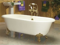 Чугунная ванна Magliezza Patricia ножки золото 183x80