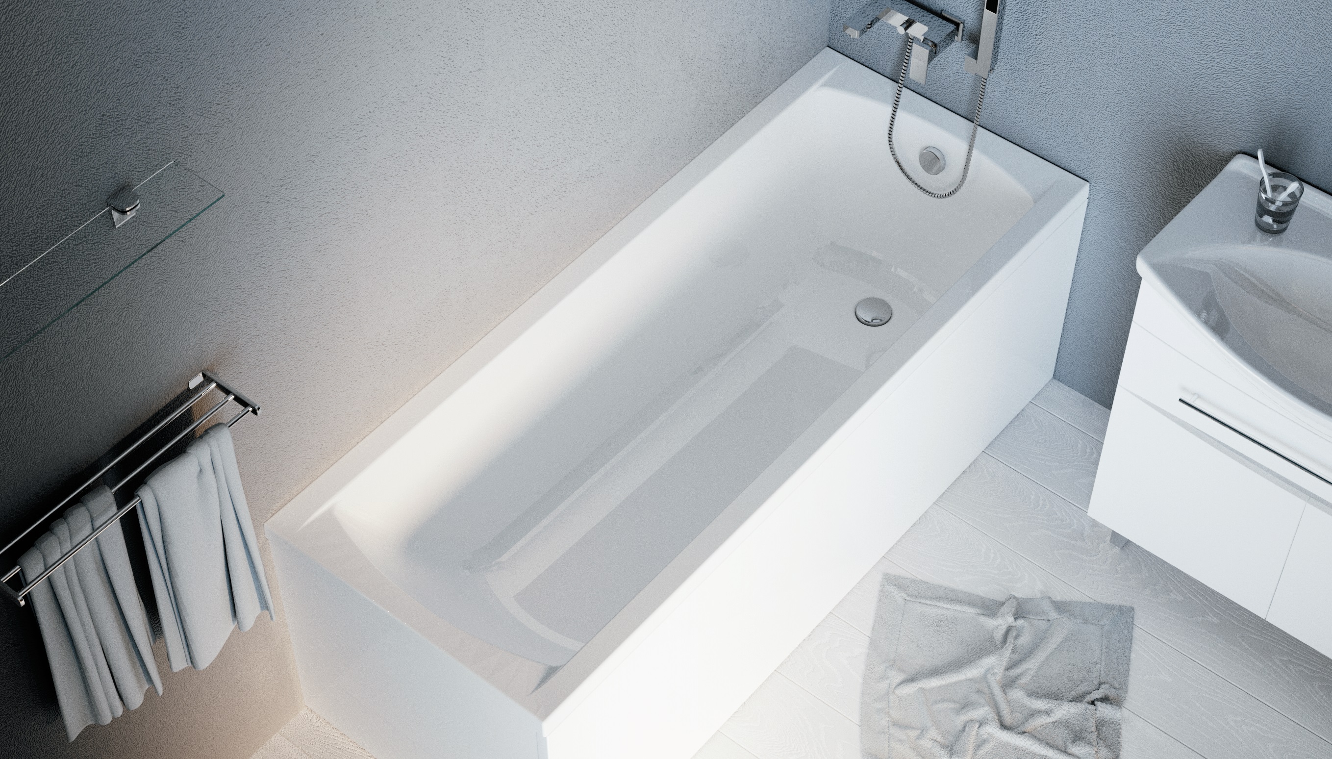 Ванна акриловая MarKa One Modern 120x70 01мод1270 белая, размер 120x70, цвет белый - фото 2