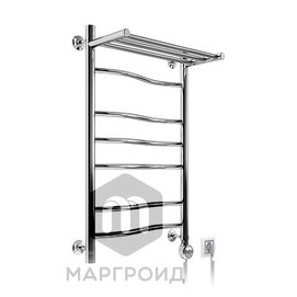 no artПолотенцесушитель Маргроид Лесенка электрическая Вид Волна с полкой 80x50