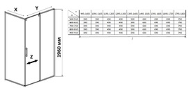 Фото Душевой уголок MaybahGlass 170x50 MGY-2026-5 стекло прозрачное, профиль хром матовый