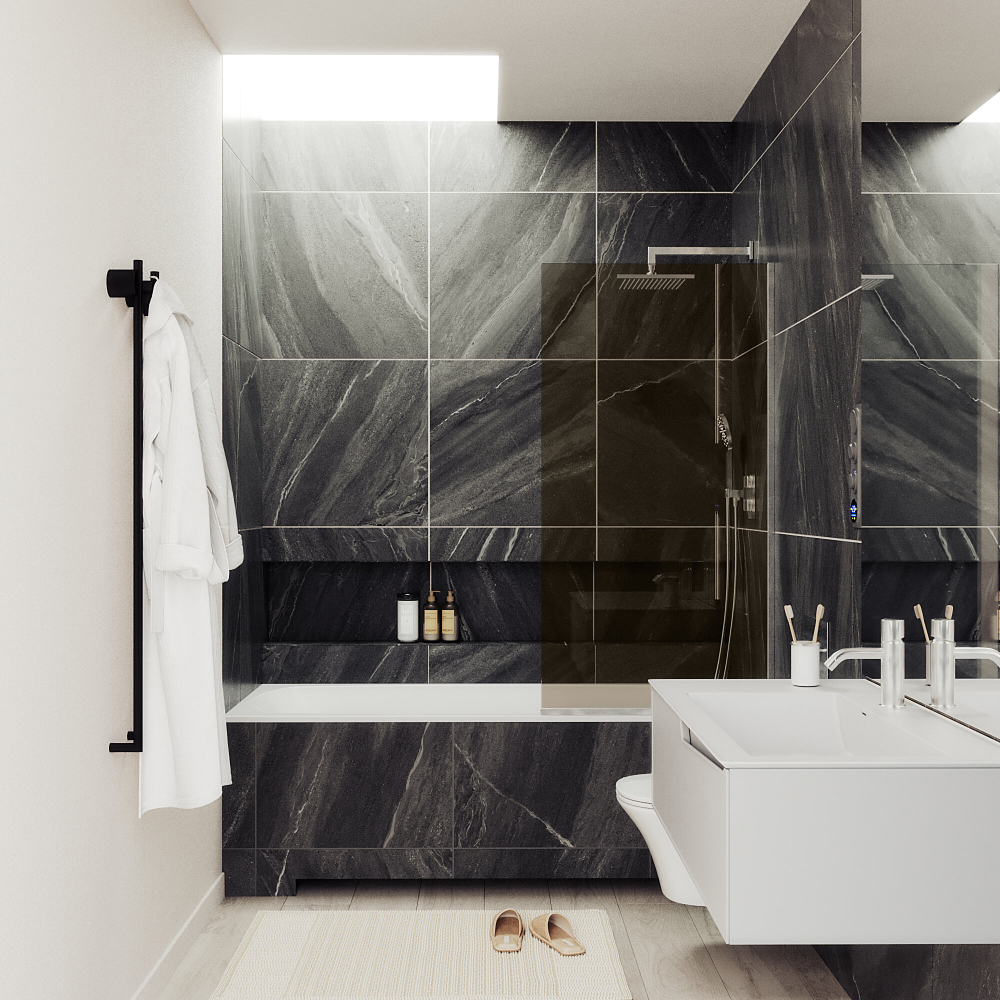 Шторка для ванны MaybahGlass 30х140 MGV-250-5у стекло бронза профиль матовый хром 4514₽