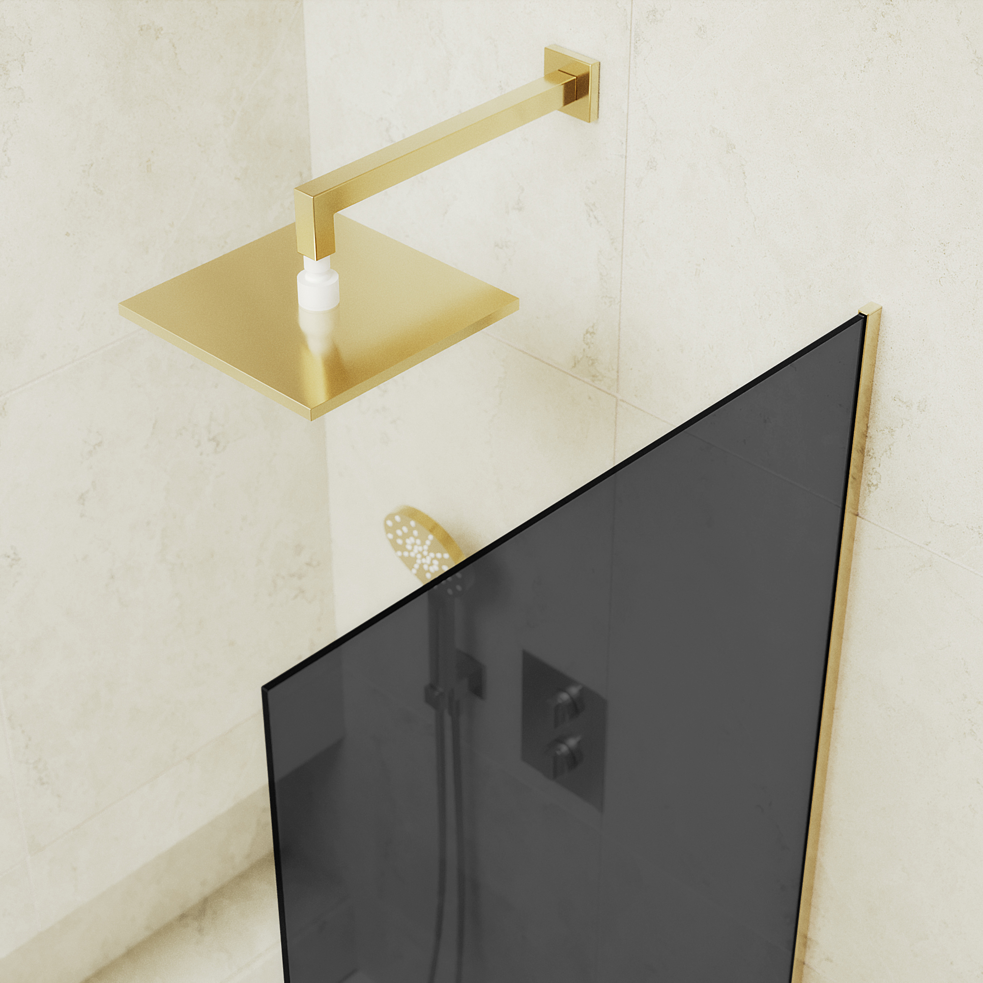 Шторка для ванны MaybahGlass 40х140 MGV-78-3у стекло графит, профиль золото - фото 4