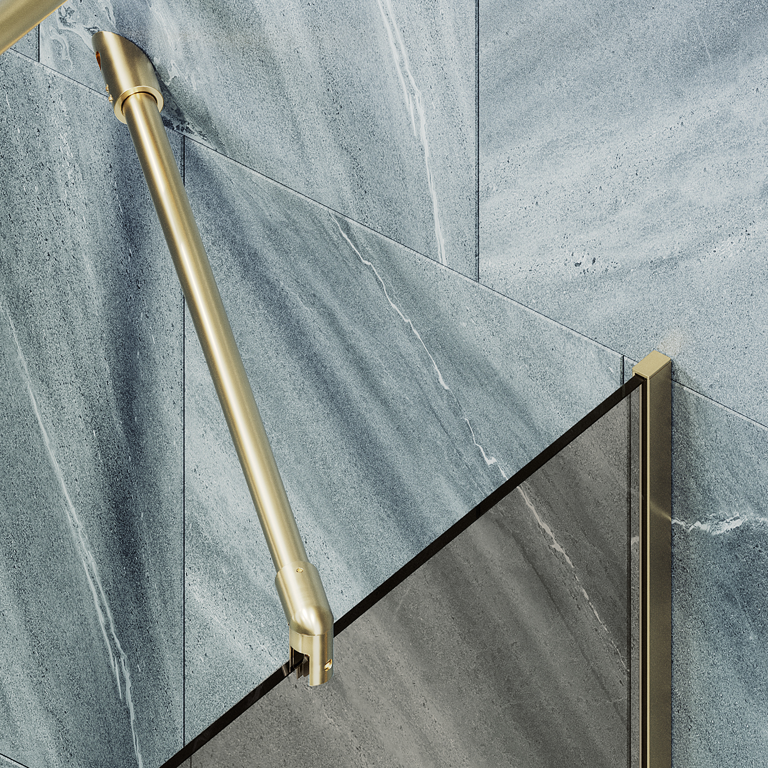 Шторка для ванны MaybahGlass 54х140 MGV-139-3у стекло бронза, профиль золото - фото 3