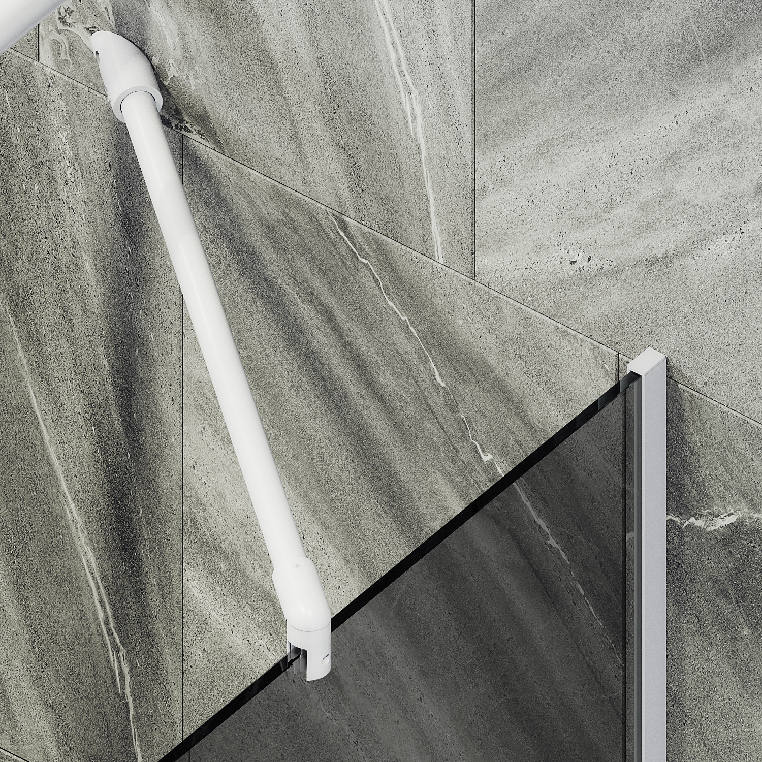 Шторка для ванны MaybahGlass 54х140 MGV-140-1у стекло графит, профиль белый - фото 3