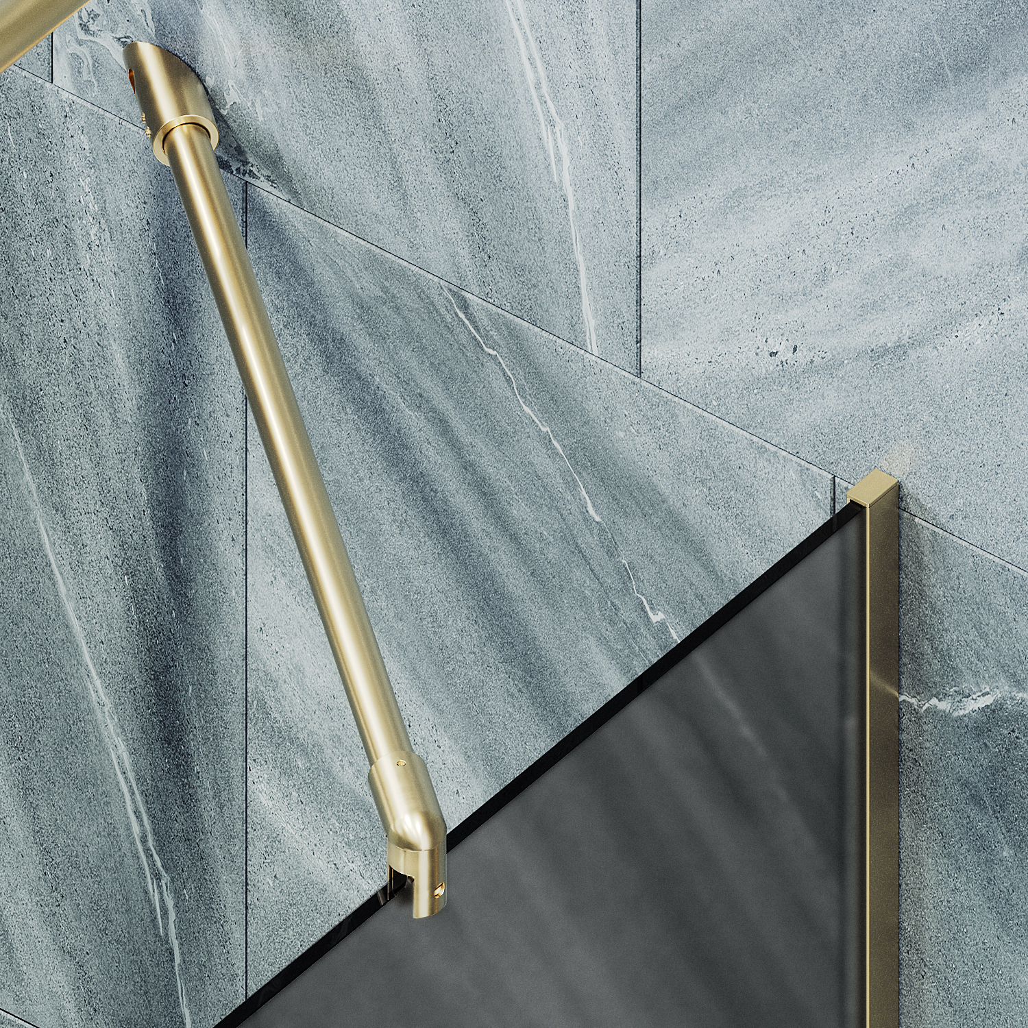 Шторка для ванны MaybahGlass 64х140 MGV-145-3у стекло графит матовый, профиль золото - фото 3
