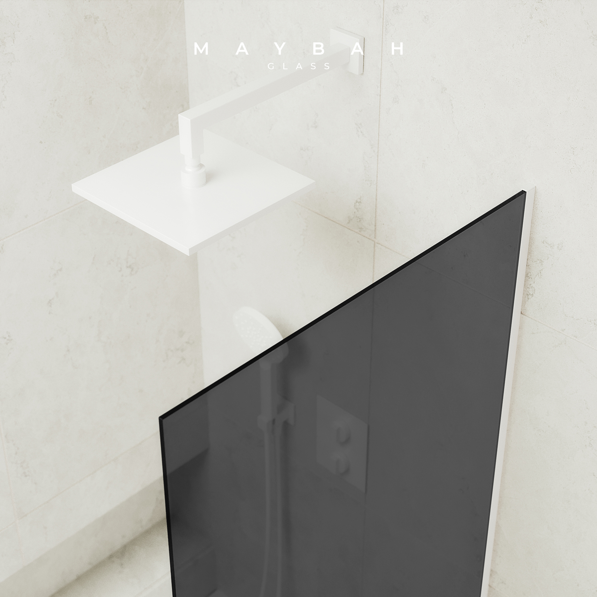 Шторка для ванны MaybahGlass 80х140 MGV-82-1у стекло графит, профиль белый - фото 4