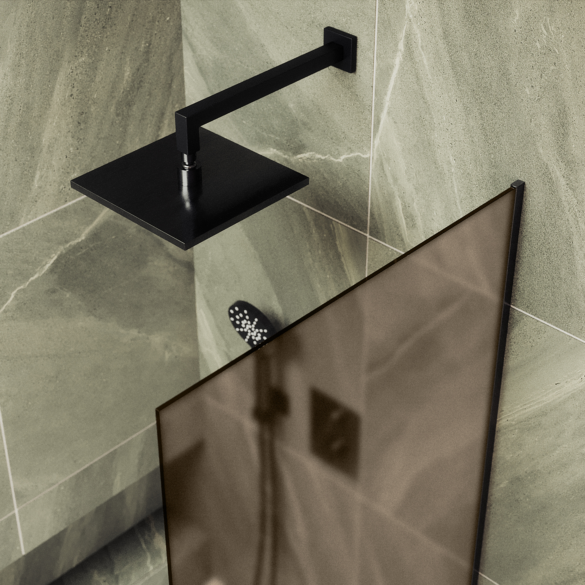 Шторка для ванны MaybahGlass 90х140 MGV-77-6у стекло бронза матовая, профиль черный - фото 4