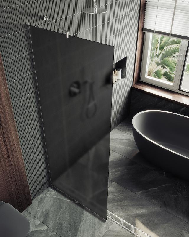 Душевая перегородка MaybahGlass 99x195 MGD-1356-4у стекло графит матовый, профиль хром глянцевый