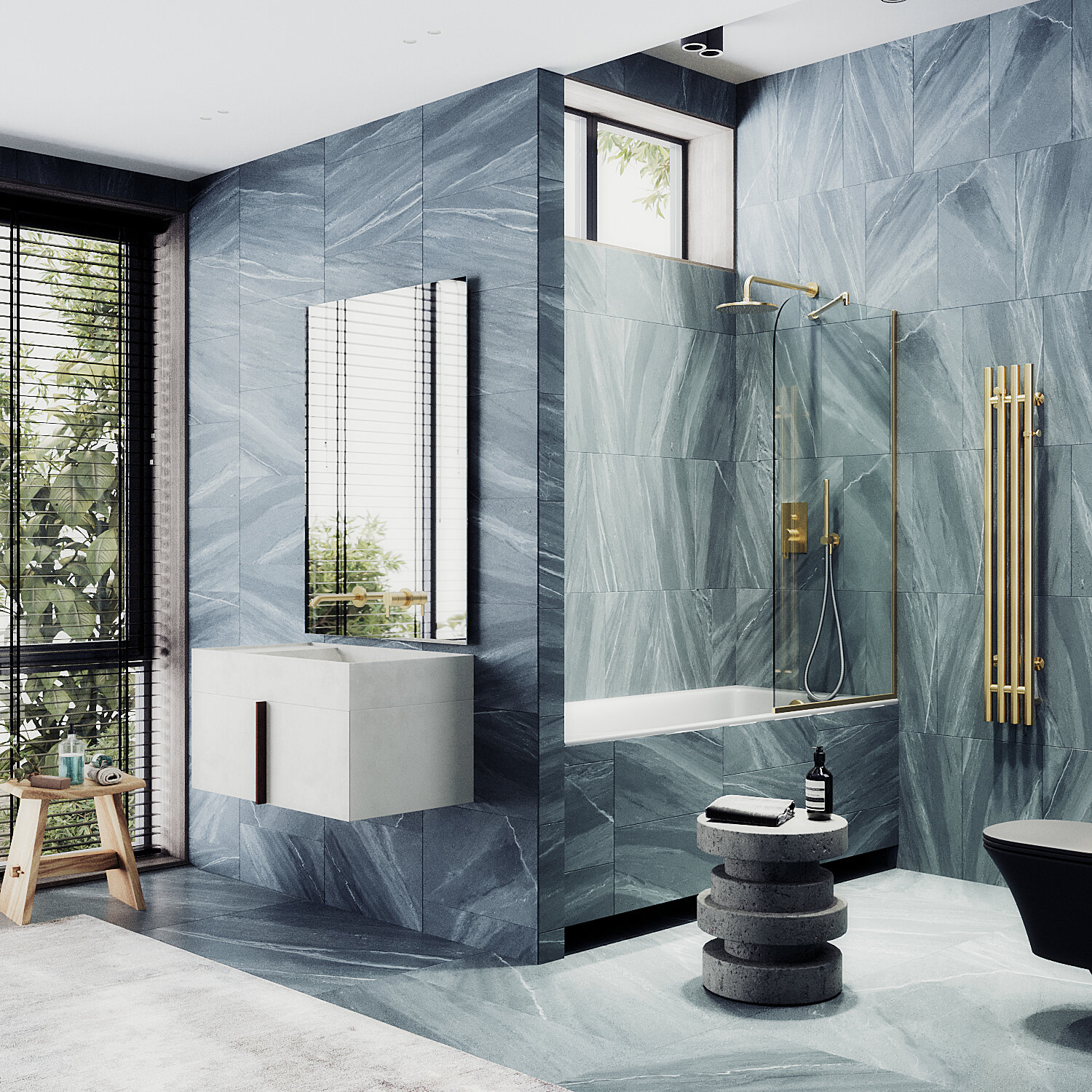 Шторка для ванны MaybahGlass 80х140 MGV-64-3у стекло прозрачное профиль золото 6975₽