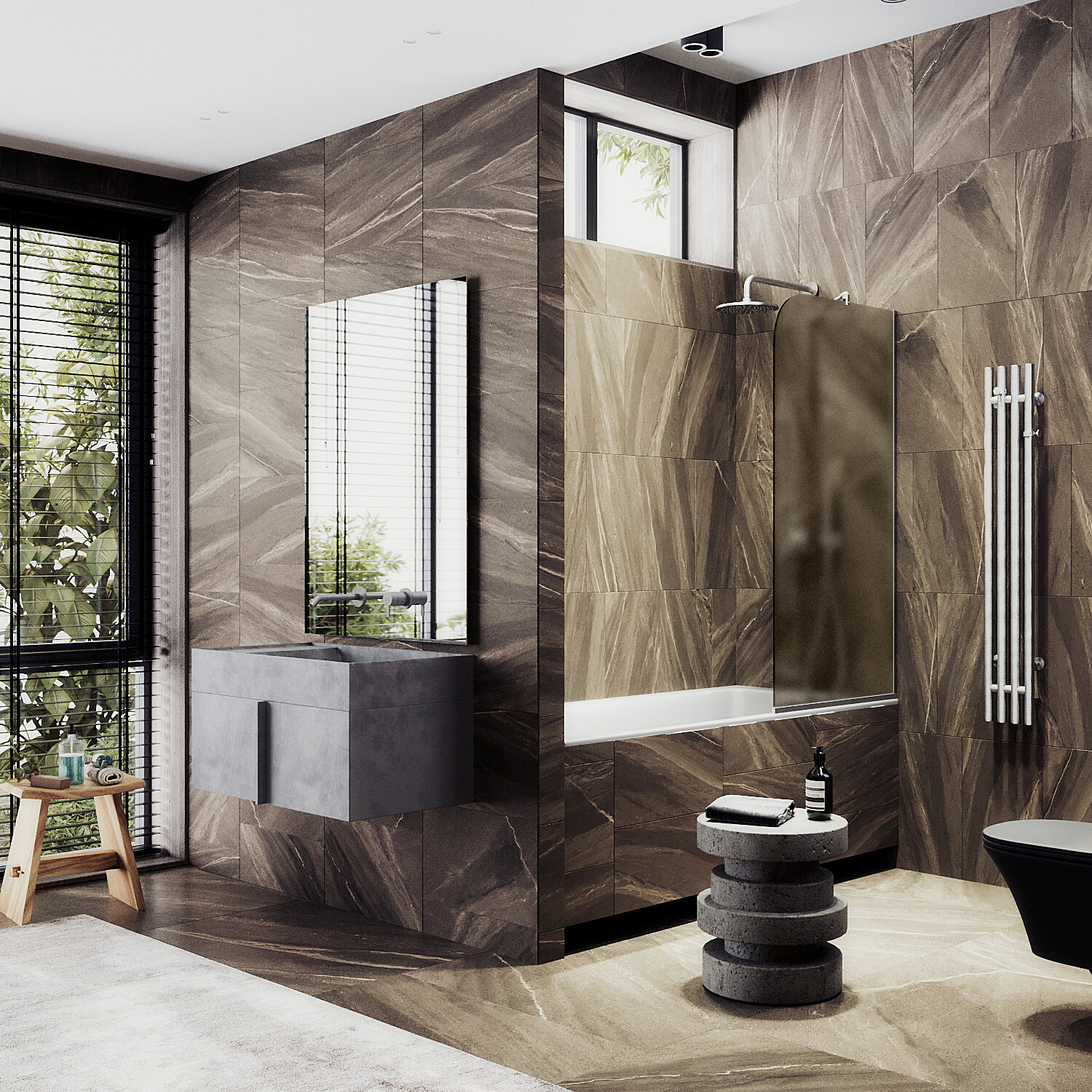 Шторка для ванны MaybahGlass 80х140 MGV-76-5у стекло бронза матовая, профиль матовый хром