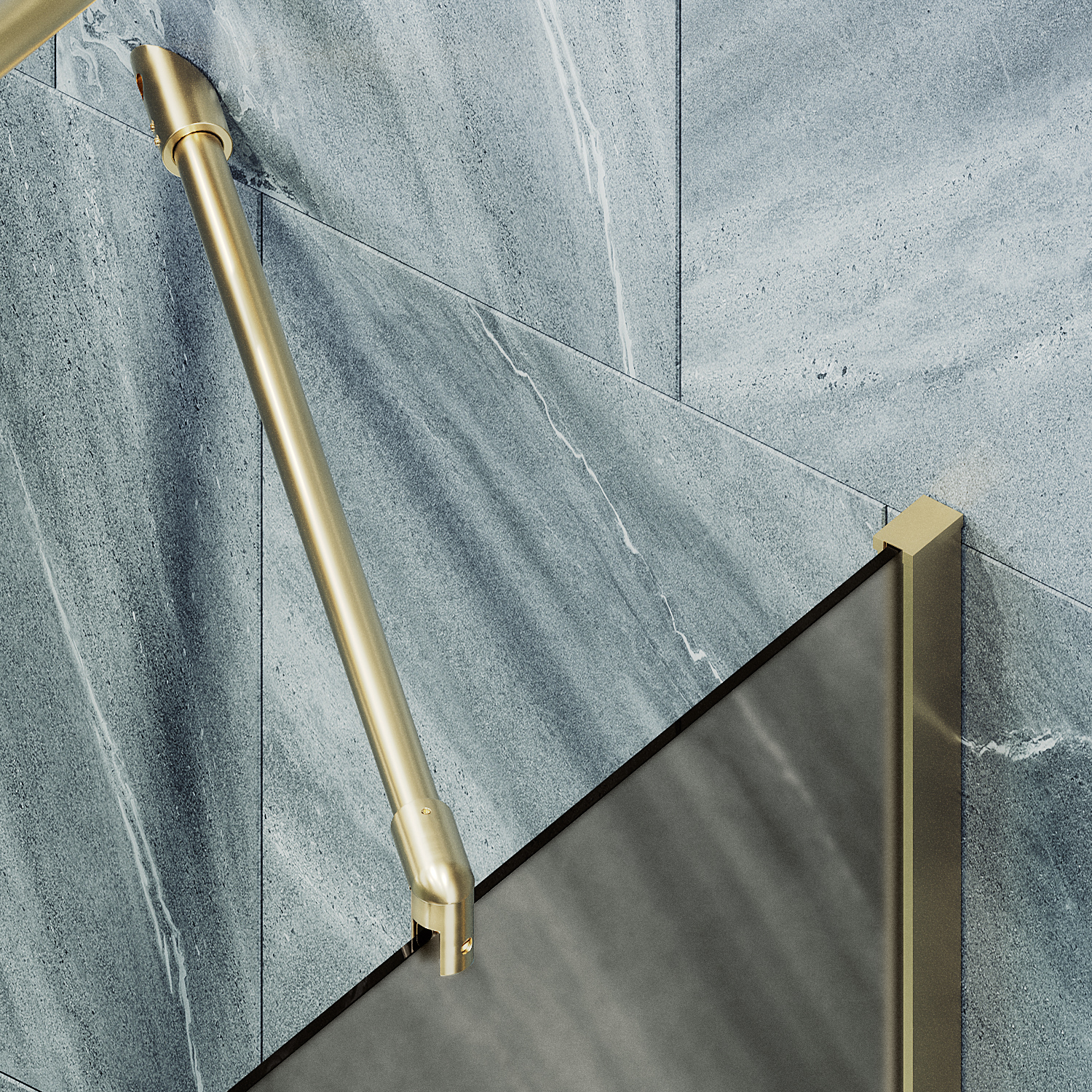 Шторка для ванны MaybahGlass 90х140 MGV-77-3ш стекло бронза матовая, профиль золото - фото 3