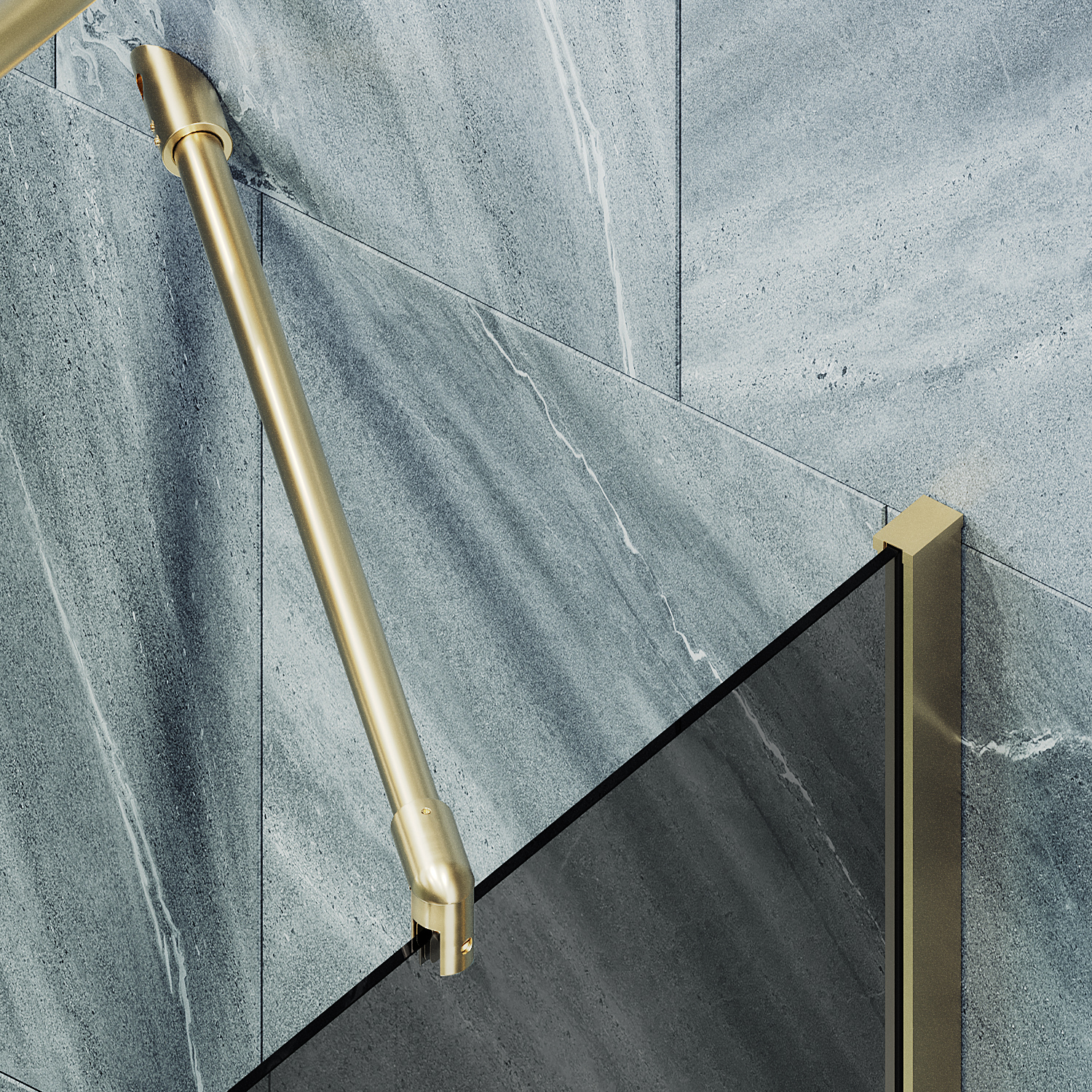 Шторка для ванны MaybahGlass 80х140 MGV-82-3ш стекло графит, профиль золото - фото 3