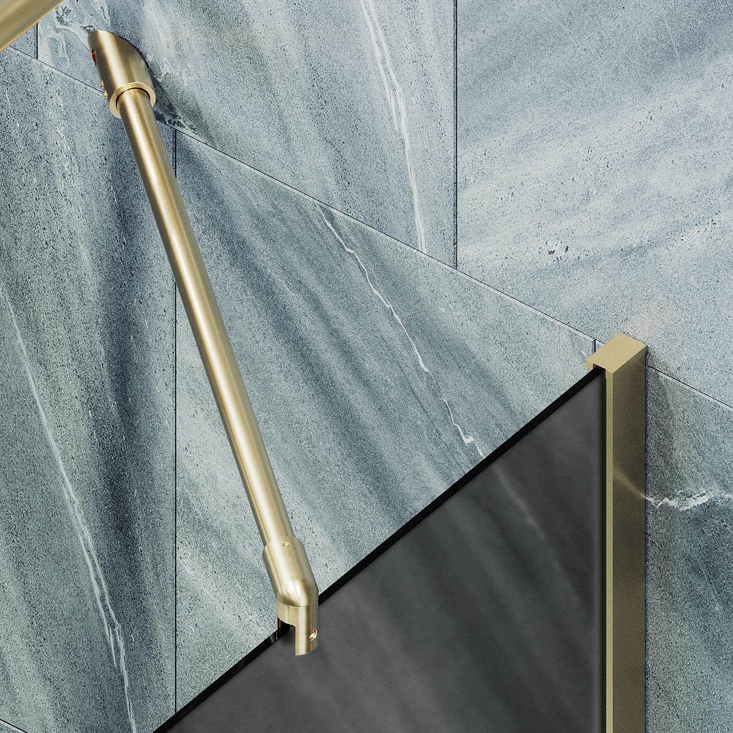 Шторка для ванны MaybahGlass 80х140 MGV-88-3ш стекло графит матовый, профиль золото - фото 3
