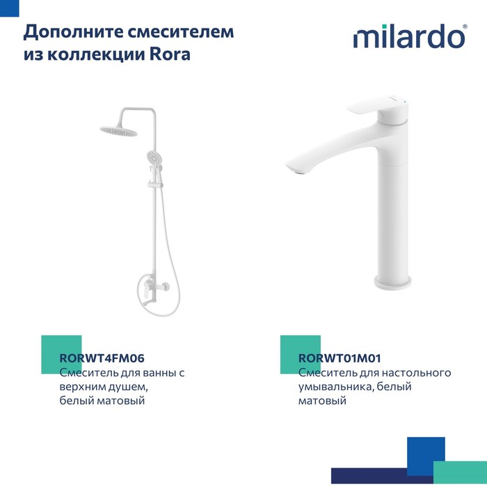 Гигиенический душ со смесителем Milardo Rora RORWTR0M08 белый матовый - фото 2