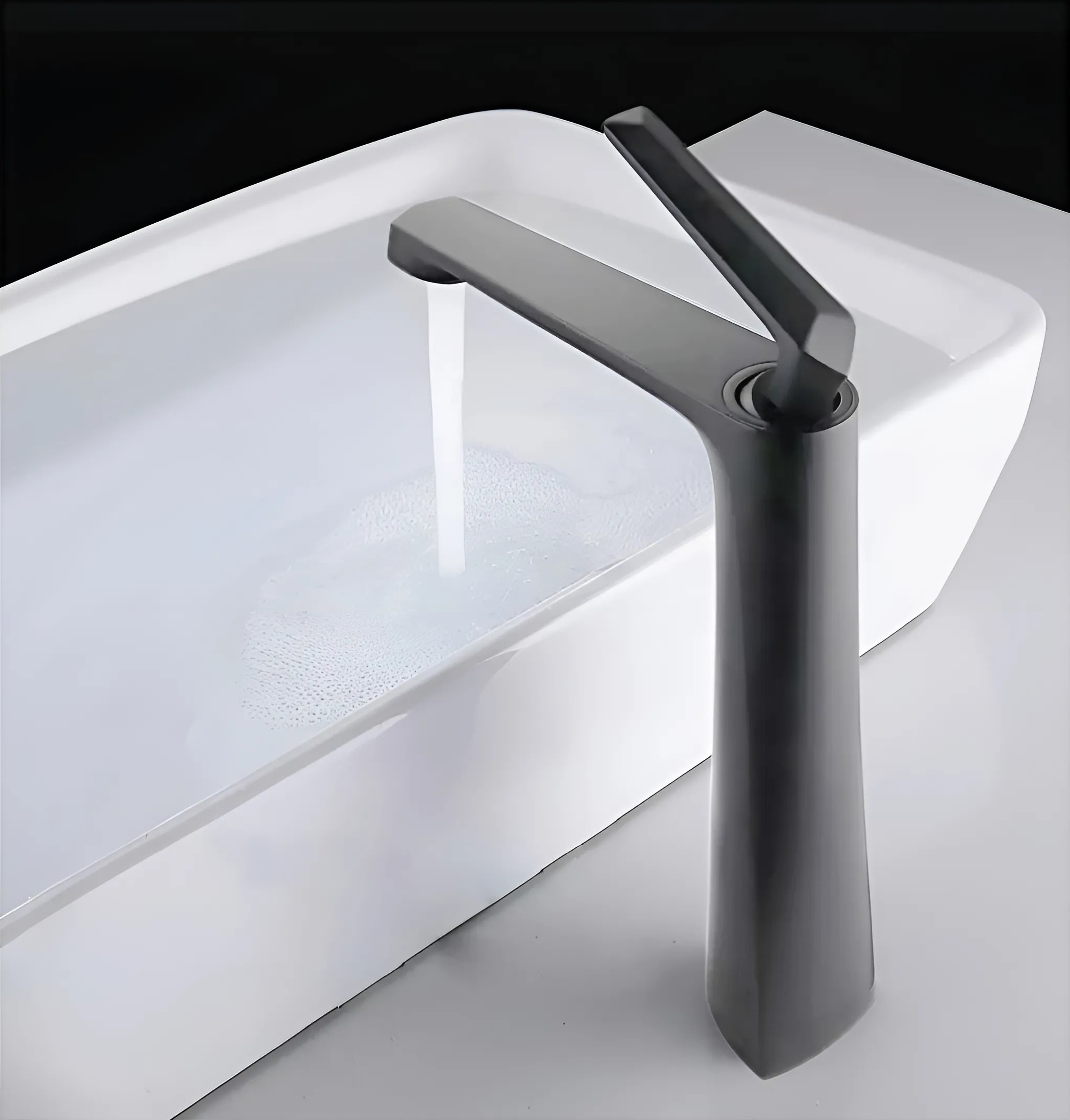 Смеситель для раковины Milleau CRISTAL MLV6223LH-GM Gun metal оружейный серый полуглянцевый 15839₽