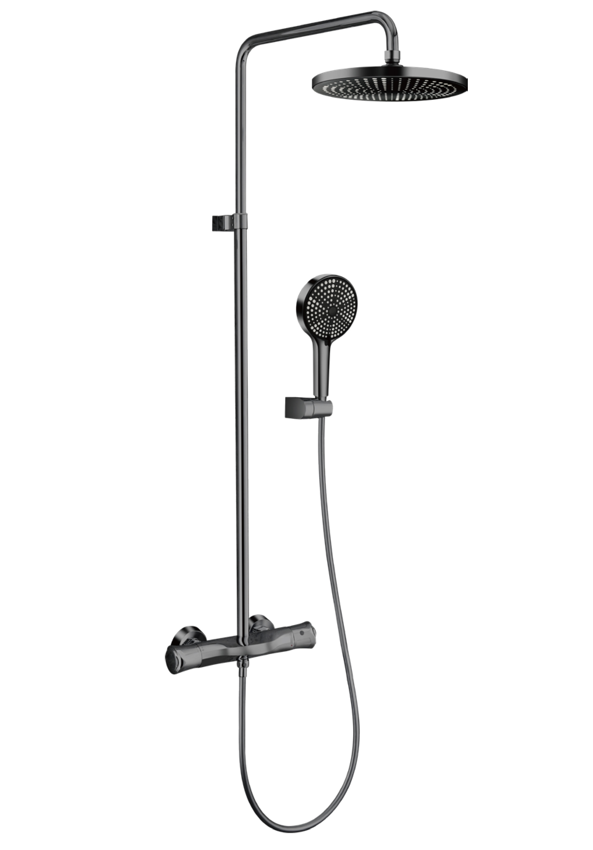 Душевая стойка Milleau DOUBLE H MLHi223PDD-GM Gun metal (оружейный серый полуглянцевый)