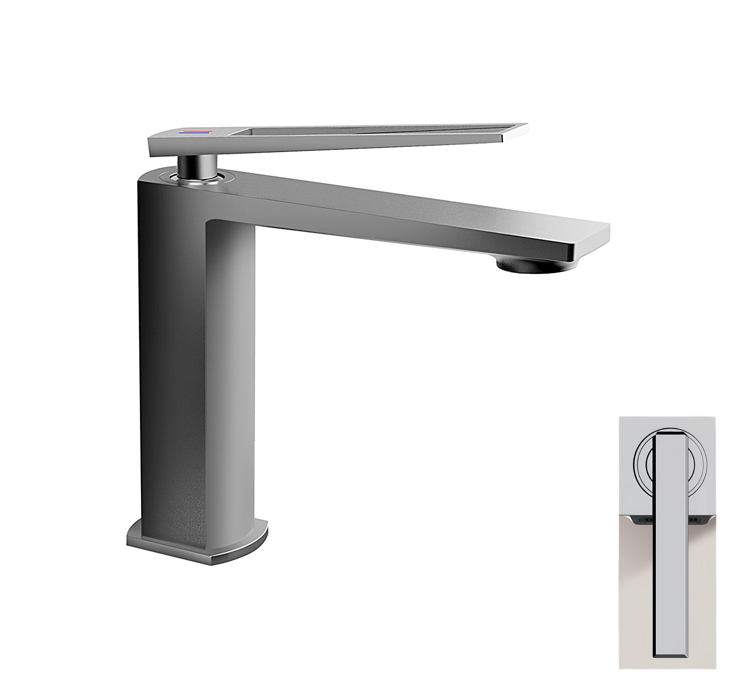 Смеситель для раковины Milleau ELEGANT ML6736223LS-GM Gun metal оружейный серый полуглянцевый 11683₽