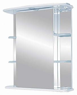 Зеркальный шкаф с подсветкой Misty Магнолия 55 см Э-Маг04055-01СвЛ подвесной, белый
