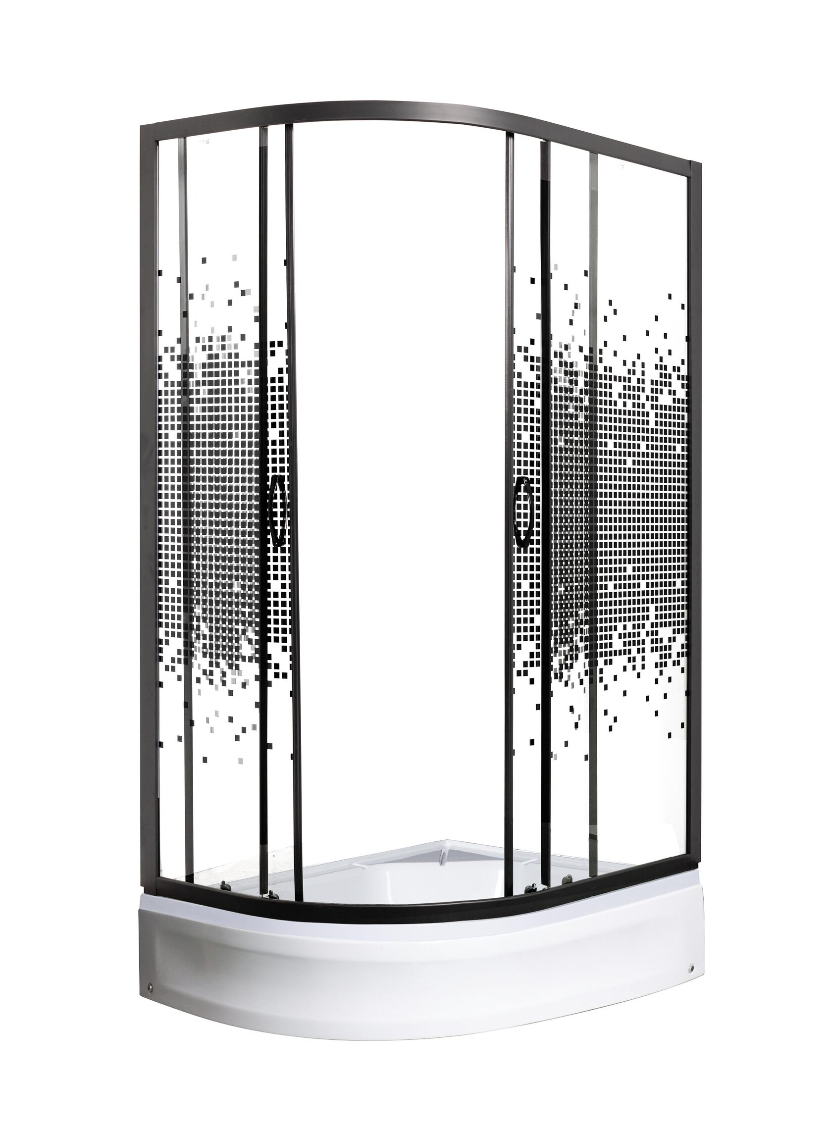 Душевой уголок Мономах 100x70 ДУ 10070180 МЗ BL LR универсальный без поддона стекло с рисунком профиль черный 12900₽