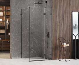 Душевой уголок New Trendy AVEXA Black 120x80 EXK-1571 стекло прозрачное, профиль черный