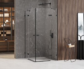 Душевой уголок New Trendy AVEXA Black 120x80 EXK-1620 стекло прозрачное, профиль черный