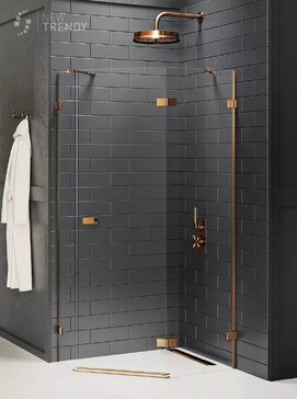 Душевой уголок New Trendy AVEXA Copper brushed 100x80 EXK-3828 стекло прозрачное, профиль брашированная медь