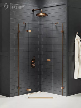 Душевой уголок New Trendy AVEXA Copper brushed 80x80 EXK-3818 стекло прозрачное, профиль брашированная медь