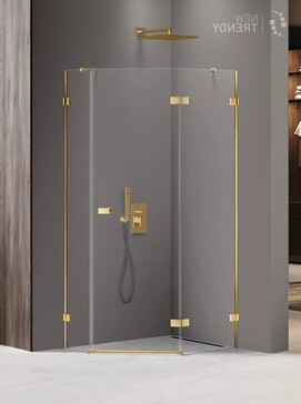 Душевой уголок New Trendy AVEXA Gold 100x80 EXK-3847 стекло прозрачное, профиль золото