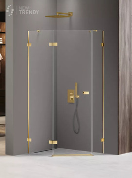 Душевой уголок New Trendy AVEXA Gold 100x80 EXK-3848 стекло прозрачное, профиль золото