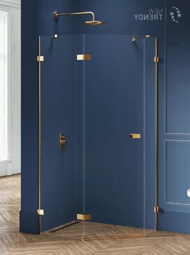 Душевой уголок New Trendy AVEXA Gold 100x80 EXK-3860 стекло прозрачное, профиль брашированное золото