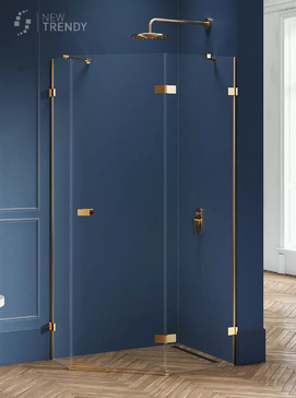 Душевой уголок New Trendy AVEXA Gold 100x80 EXK-3861 стекло прозрачное, профиль брашированное золото