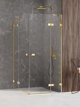 Душевой уголок New Trendy AVEXA Gold 120x80 EXK-1704 стекло прозрачное, профиль золото