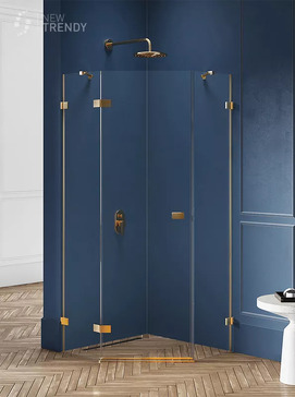 Душевой уголок New Trendy AVEXA Gold 80x80 EXK-3851 стекло прозрачное, профиль брашированное золото
